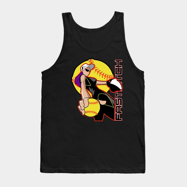 Pitcher fastpitch Tank Top by Spikeani